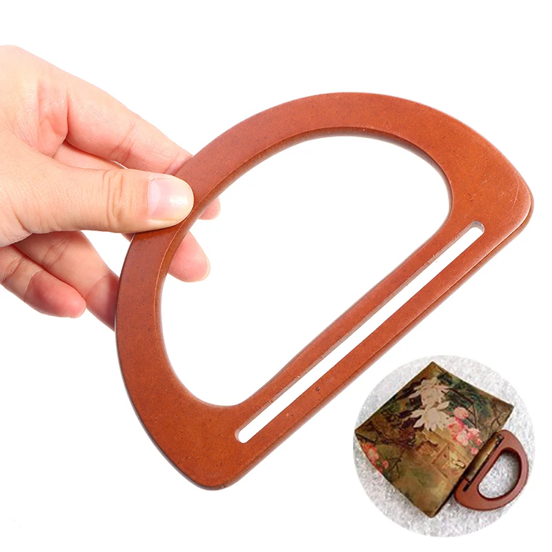 1PCS Nature DIY Wooden Bag Handle Replacement  Handbag Tote Handles D Bag Handles Purse Bags Classic Straps Bags Accessories