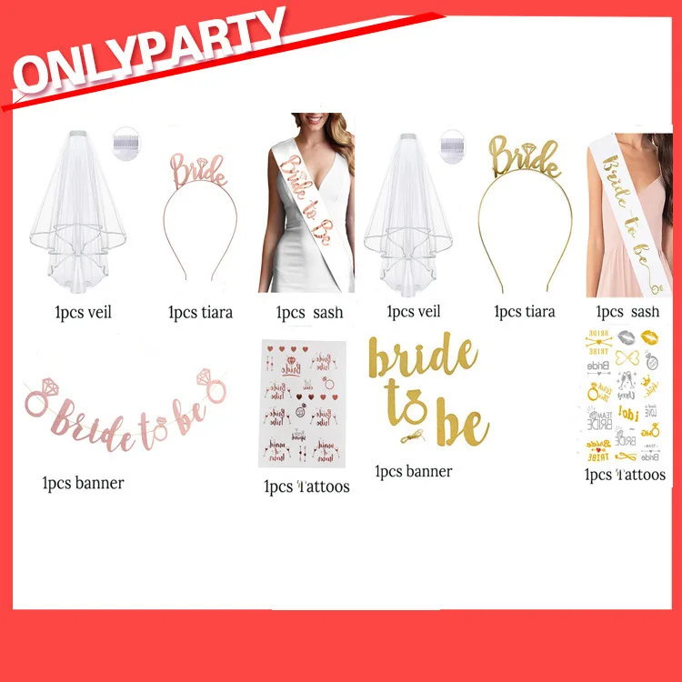 Rose Gold Bride To Be Show Bridal Shower Banner Balloons Party Bachelorette Decoration Fetti Rose Gold Pink Decorations Kit