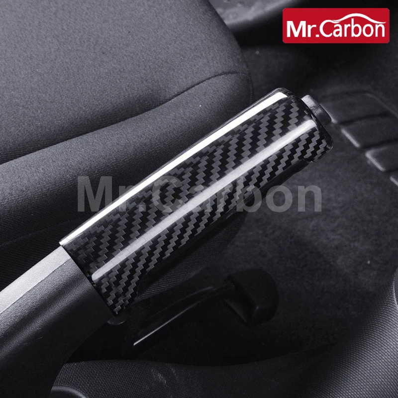 Car Gear Lever Handbrake Carbon Fiber Decorative Cover For Mercedes Smart 453 Fortwo Forfour Car Interior Products Accessories