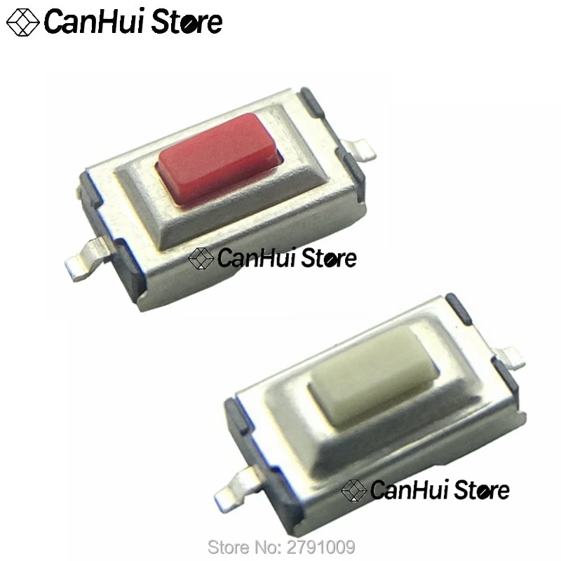 100Pcs/lot 3*6*2.5mm 3*6*2.5H 3x6x2.5mm 2Pin SMD Red/White Push Button Switch Microswitch Tact Switch For PCB