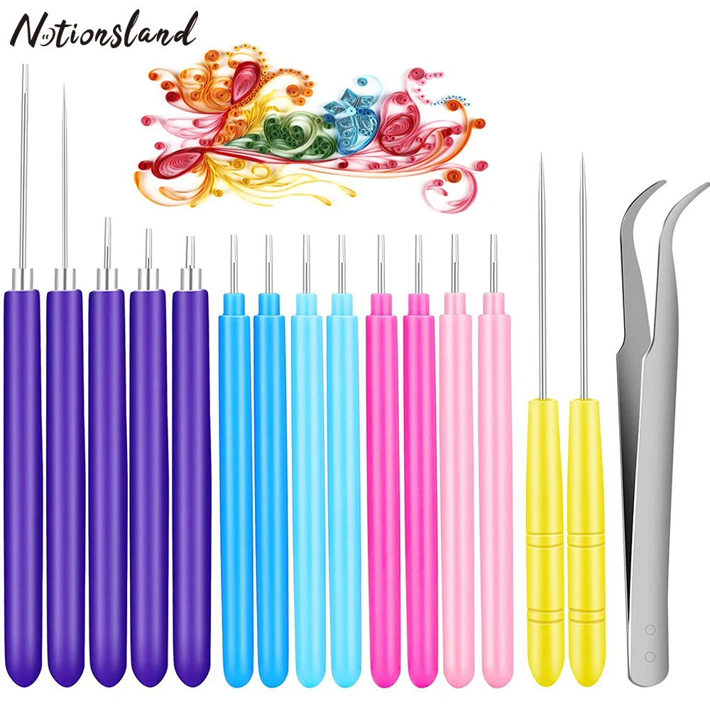 

16Pcs Paper Quilling Tools Slotted Kit Rolling Curling Quilling Needle Pen Tweezers for Art Craft DIY Paper Cardmaking Project