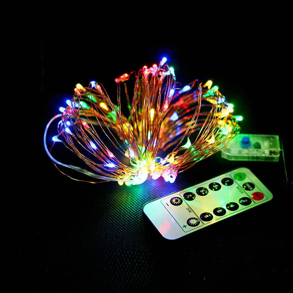 Led Copper Wire String Light 2M 3M 4M 5M USB Operated 8Mode Remote Control Lights Fairy garlands for Wedding Christmas Decor
