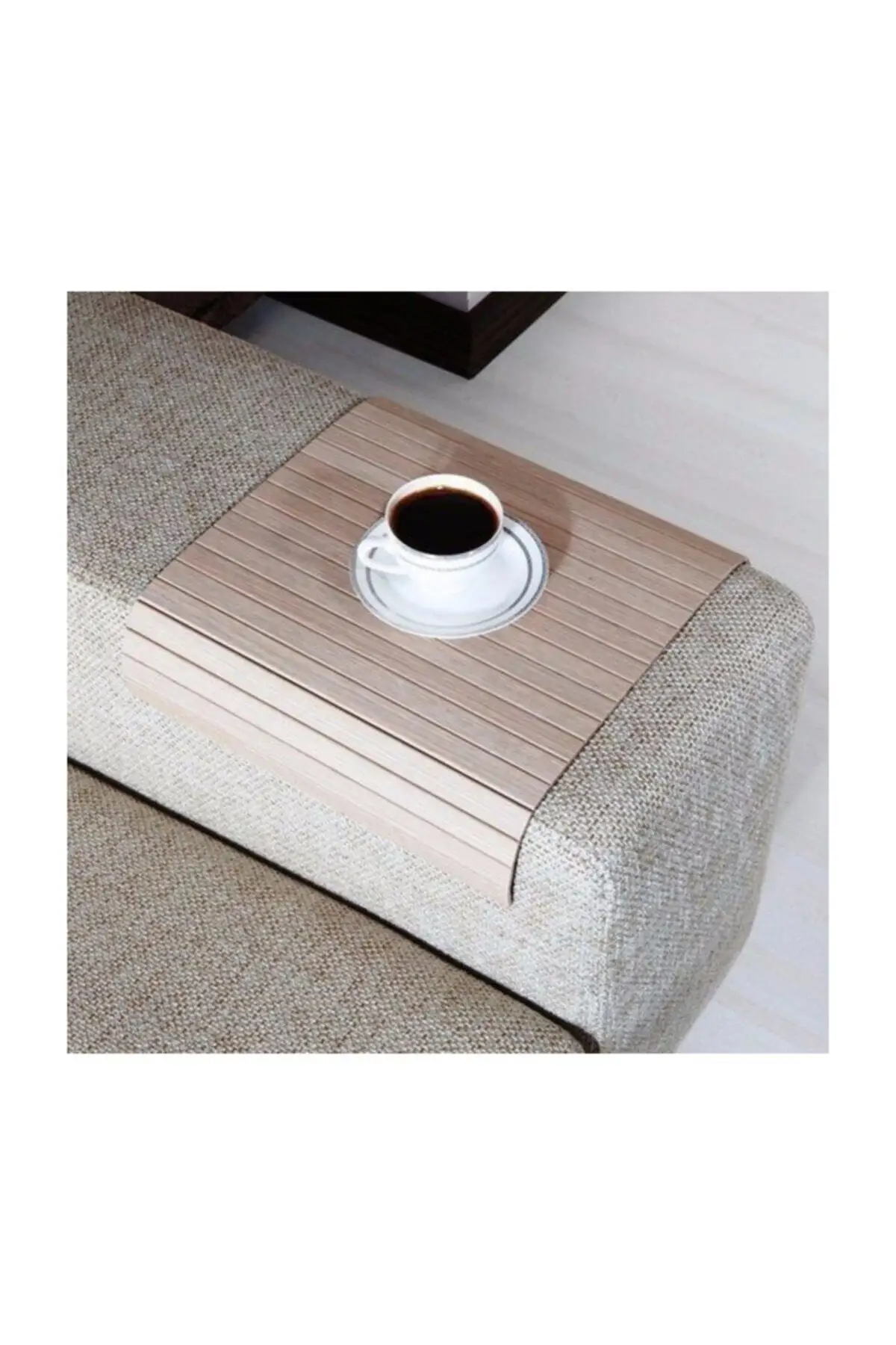 Wooden Decorative Design Foldable Sofa Side Table Coffee Tray Home Decoration 37x25 cm