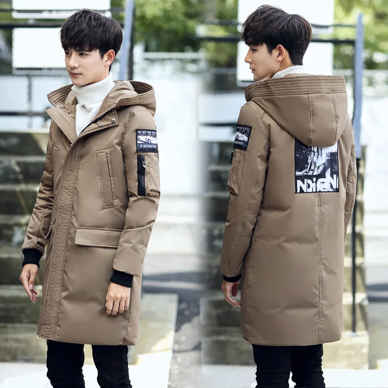 2022 Winter Jacket for Men Mid-length Coat Puffer Jacket Carton Print Men's Down Jacket Windproof Down Jacket Man's Winter Parka