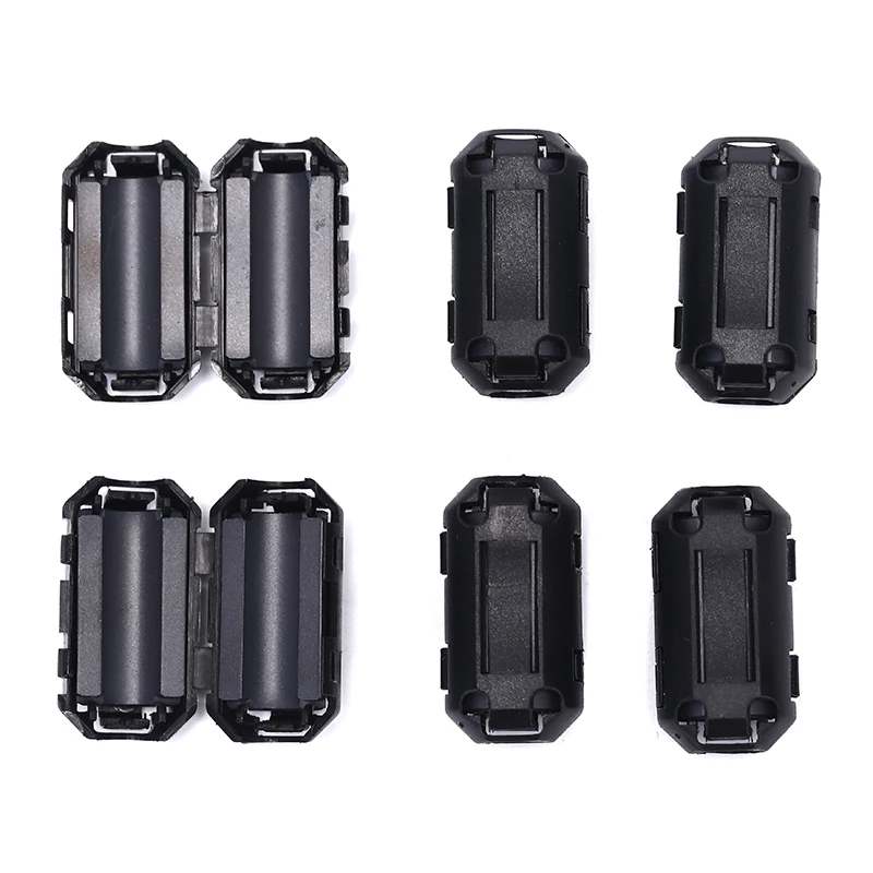 6Pcs 7mm Clip-On Ferrite Ring Core Noise Suppressor For EMI RFI Clip Cable Active Components Filters Dropship