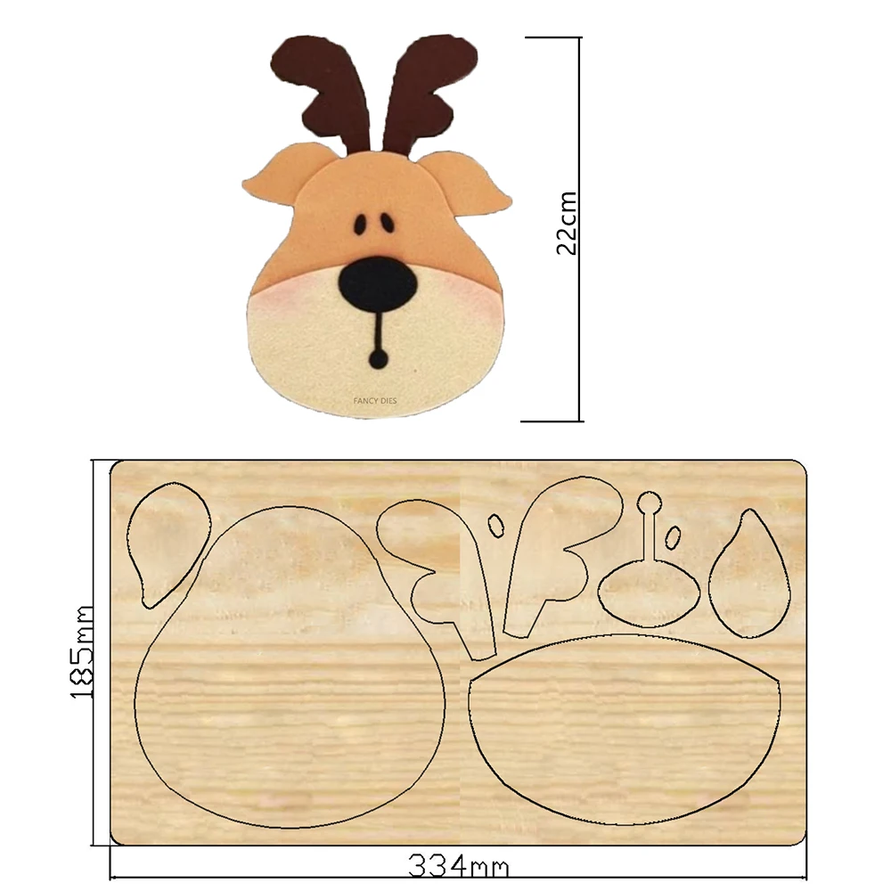 2022 Christmas elk decoration Cutting Dies  Wood Suitable for Common Die Cutting Machines on the Market