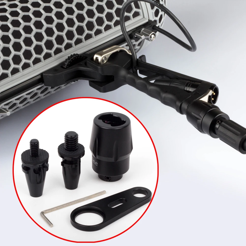 MQR-03B Mini Quick Release Connector Mount fr Sound Audio Antenna Fin Microphone MIC Boom Pole Shock DSLR Rig Camera Ambient