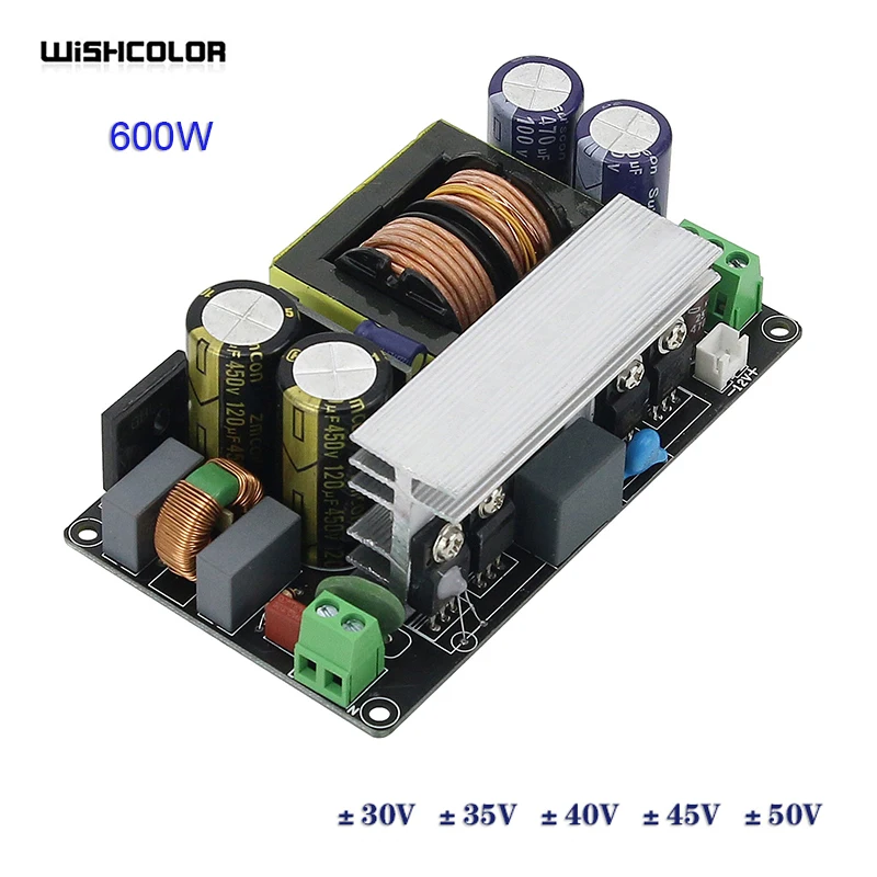 

Wishclor LLC-600W LLC Switching Power Supply Board 600W ±30V ±35V ±40V ±45V ±50 Efficient High Sound Quality For Power Amplifier