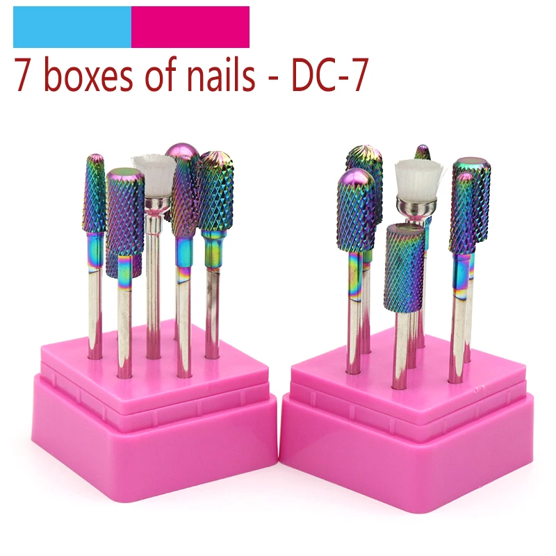 

7pcs/set Tungsten Steel Nail Grinding Head Milling Manicure Cutter Pedicure Machine Sander Nail Drill Bit Device Electric Tools