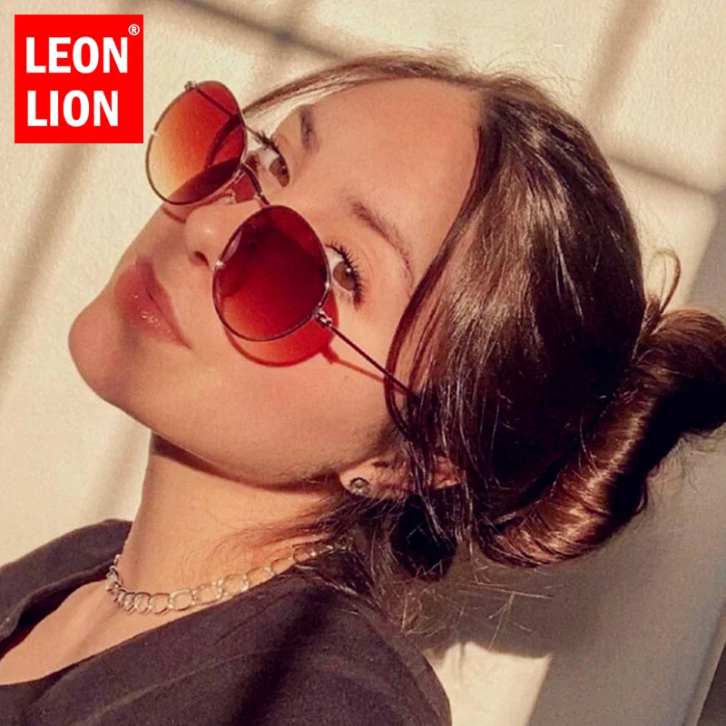 

LeonLion 2023 Round Vintage Sunglasses Women/Men Oval Eyeglasses For Women Luxury Brand Glasses Women Mirror Oculos De Sol Gafas