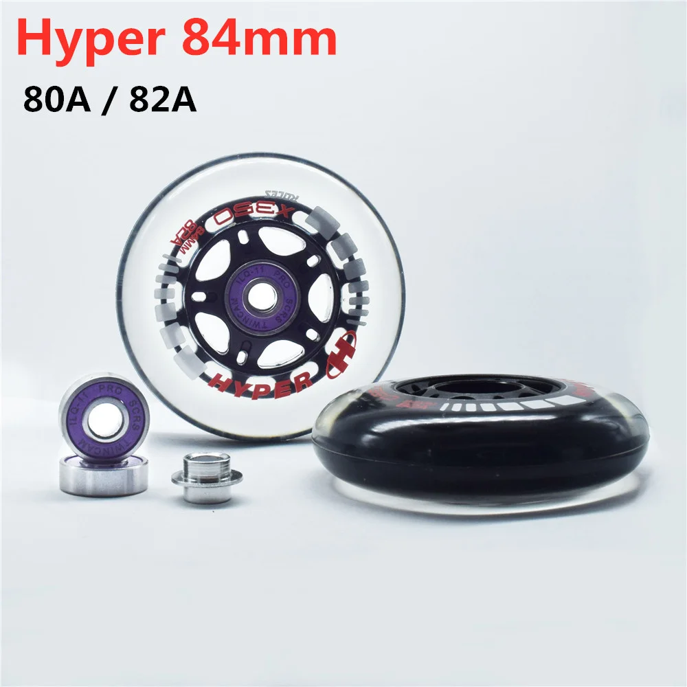 

Super Worth! 84mm 80a 82a Hockey soft durable PU roller skating wheels Slaom Speed 4*84mm inline skatiing ruedas Hyper +G ILQ-11