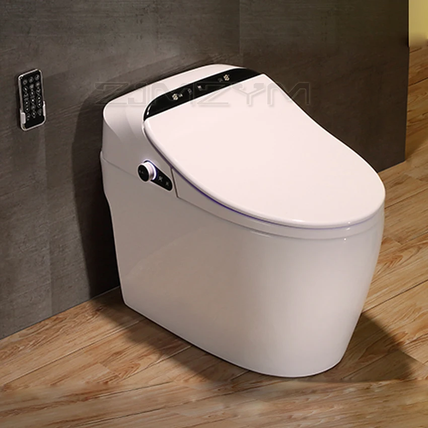 Intelligent Voice Instant Heating Toilet No Water Pressure Limit, Ceramic+ABS Cover Automatic Lid-opening Toilets