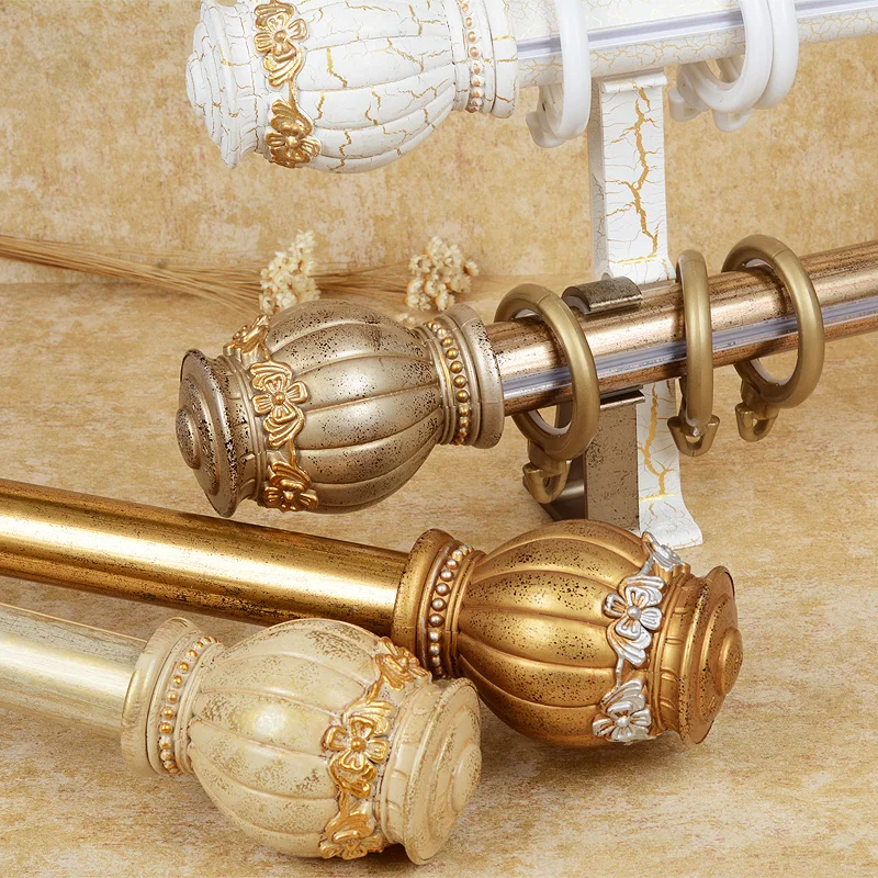 

Factory direct sell 32mm European style high-end Roman rod mute curtain rod single pole - antique pattern