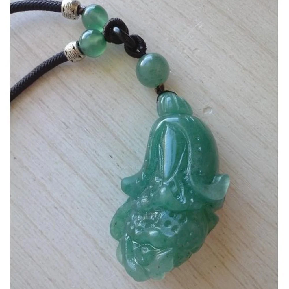 

Rare Lucky Pendants Quality Natural DongLing Jade Green Necklace Jewelry Accessories Exquisite