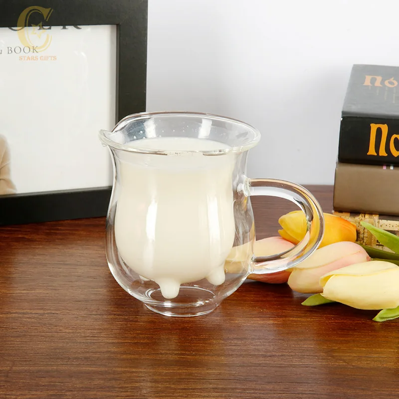 

Heat-Resistant Double-Layer Glass Creative Mug Milk Glass Water Cup Wine Glass Coffee Juice Glass Cute Cow Cup Creative Gift Cup