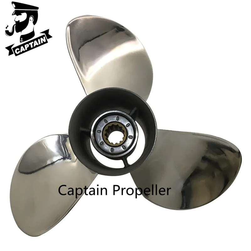 Captain Propeller 11.5x11 Fit Tohatsu Outboard Engines 35HP 40HP 50 HP Stainless Steel 13 Tooth Spline RH 3T5B64523-1