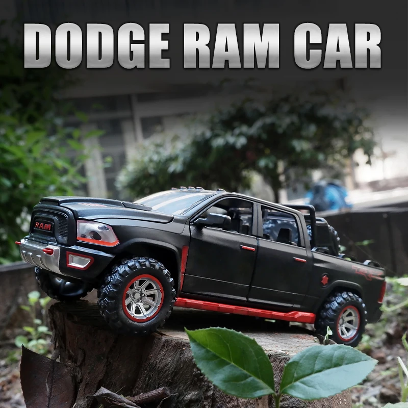 

1:32 Simulation Alloy Car Model New Dodge Ram TRX Pickup Metal Car Model Sound And Light Pull Back Childs Boy Toy Car Gifts