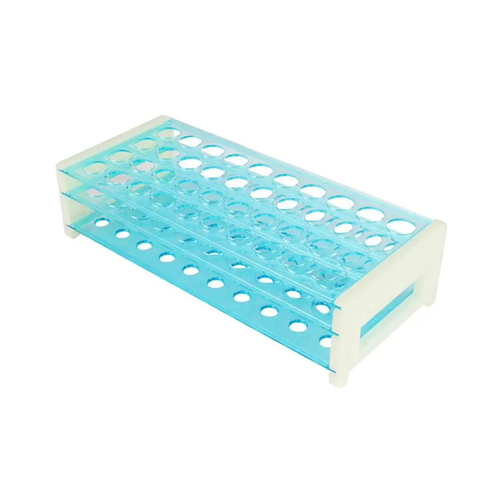 50 Holes Plastic Test Tube Rack for Diameter 18mm Test Tube Three Deck Removable Centrifuge Tube Bracket Laboratory Supplies