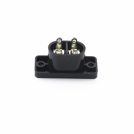 10Pcs IEC320 C8 Black 2 Terminal Power Plug Inlet Socket AC 250V 2.5A Switch socket