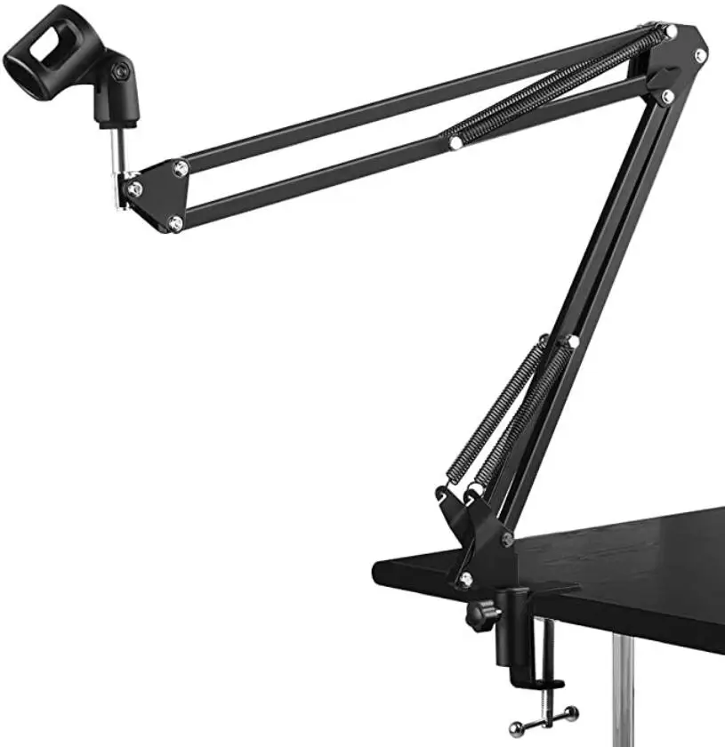 NB-35 Microphone Suspension Mic Clip Adjustable Boom Studio Scissor Arm Stand For Blue Yeti Snowball, Constructed Professiona