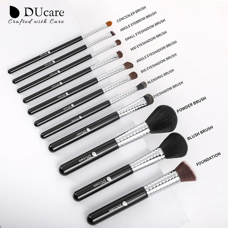 Ducare Makeup Brushes 11Pcs Professional Makeup Brush Set Foundation Powder Blush Eyeshadow Eyebrow Blending Brushes with Holder