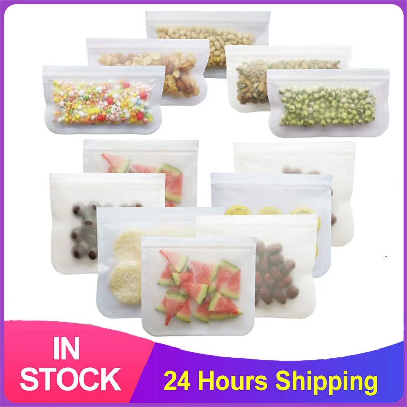 

Frosted Translucent PVC Storage Bag Storage Food Bag PEVA Fruit And Vegetable Preservation Bag Sandwich Self-Sealing Food Bag