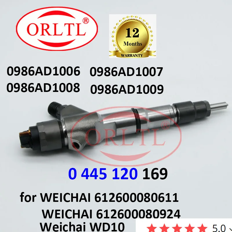 

ORLTL Diesel Injector nozzle 0445120169 0986AD1007 0986AD1008 0445 120 169 0986AD1006 For WEICHAI 612600080611 612600080924