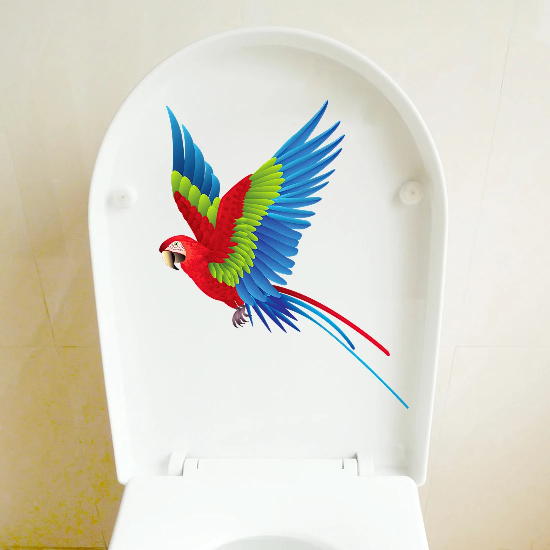 Three Ratels QD172 Exquisite hand painted color Parrot home decoration toilet Decal