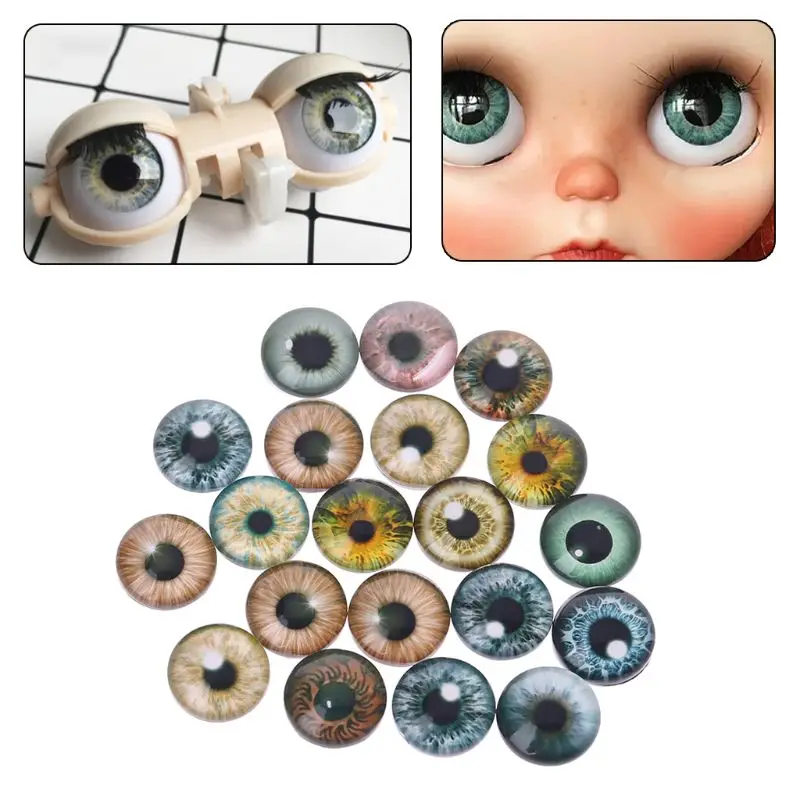 20 sztuk szklane lalki oczy zwierząt DIY rzemiosło gałki oczne dla dinozaurów oczu akcesoria tworzenia biżuterii Handmade 8mm/12mm/18mm