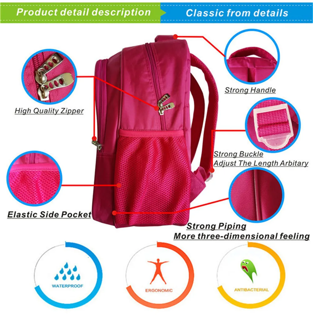 16 Inches Customize Your Logo Name School Backpack Children Double-layer backpack for Girls Boys Book Bag Cartoon Bags 20L