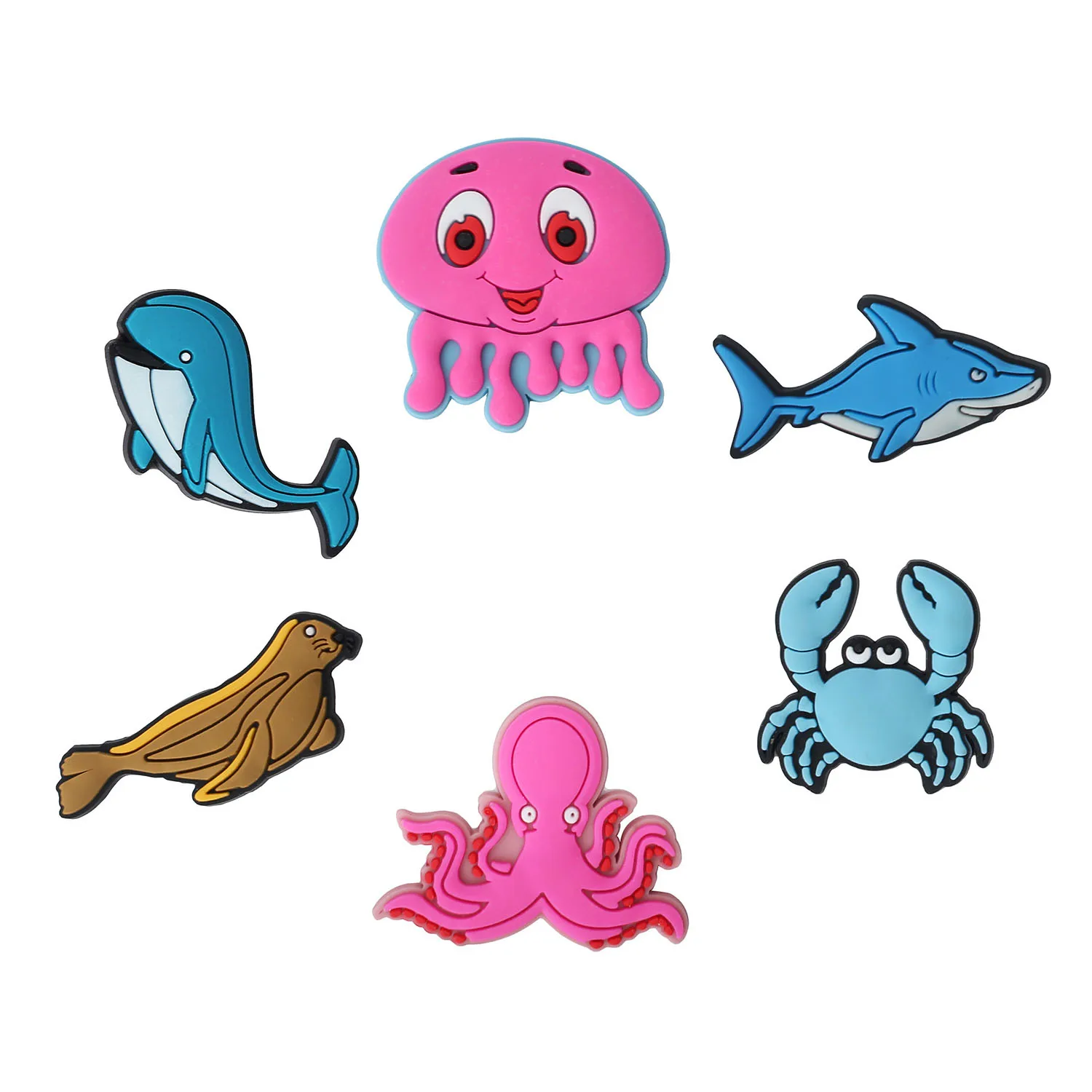 1pcs Shoe Decoration Buckle Charms Accessories marine animals DIY Combination for sandals Bracelets Kids friend Gifts