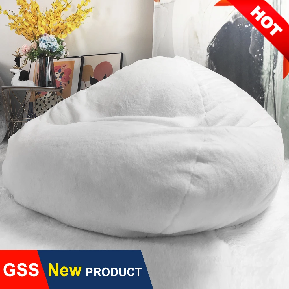 Factory Advanced Custom Empty Big Bean Bag Sofa Slipcover No Filler Giant Washable Fluffy Fur Beanbag Chair for adults baby kids