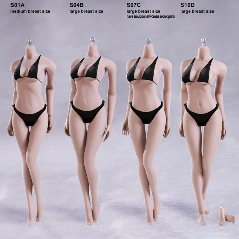 TBLeague S01A S04B S07C S10D 1/6 Super Flexible Female Seamless Body 12'' Mid Large Bust Suntan Skin Figure Action Model