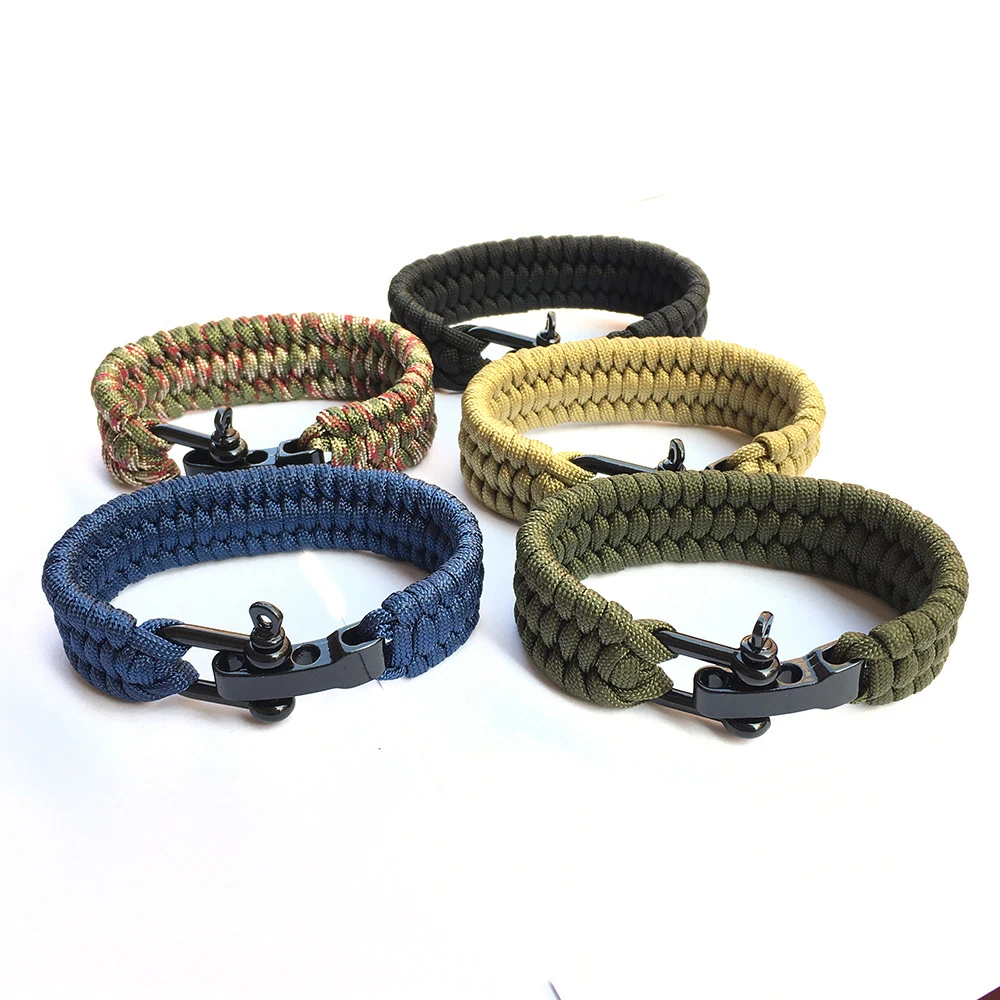 Eif Dock Outdoor Survival Paracord Nylon Rope Bracelet Survival Kit For Men Outdoor Emergency Survival Parachute Dropshipping