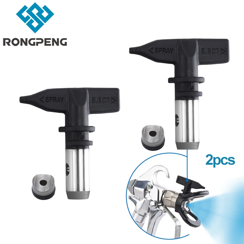 RONGPENG 2pcs/set Useful Airless Paint Spray Gun Nozzle Tip Accessories Reversible Switch Tip Pneumatic Tool