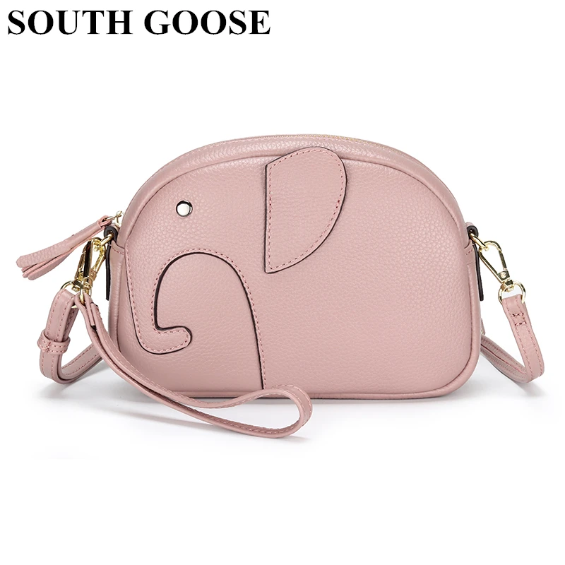 

Fashion Women's Shoulder Bag Genuine Leather Messenger Bags Female Cute Elephant Shape Small Crossbody Bags Ladies Phone Bag