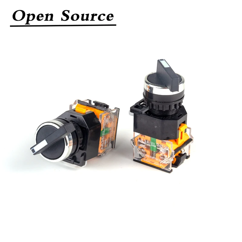 22mm LA38-11X2 LA38-20X3 Self-locking/Latching Long Handle Knob Switch 10A/660V 2 Position 3 Position Selector Switch