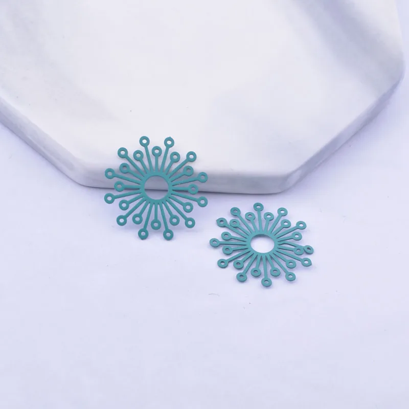50 Stück AC12176 19mm Messing-Blumen-Abstandshalter Charms DIY Ohrring-Verbinder Anhänger Hängeschmuck Dekoration – Detail 8