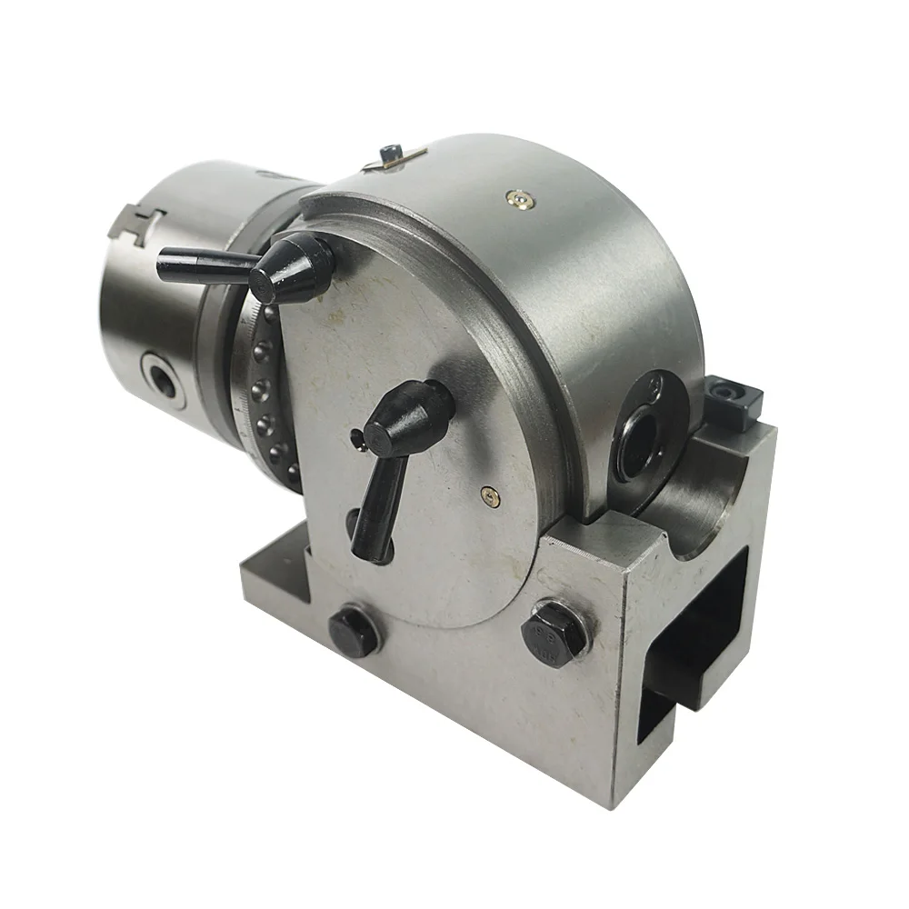 BS-0 Universal Dividing Head Precision Tailstock 100MM 3-Jaw Lathe Chuck Dividing Plates CNC Milling Head Tail Stock