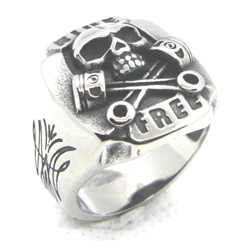 Stainless Steel Ride Free Biker Style Ring Men Boys Skeleton Rings Jewelry Size 7-13