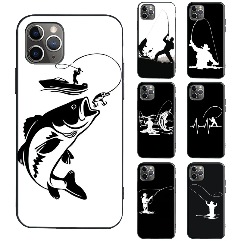 Fishing Fisherman Case For iPhone 13 12 mini 11 14 Pro Max 6S 7 8 Plus X XR XS Max SE 2020 TPU Cover Coque