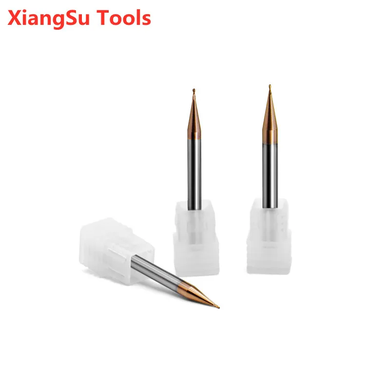 R0.1-R0.2-R0.3-R0.4-R0.45 مللي متر مايكرو أداة 2 الناي HRC55 الكرة نهاية الأنف مطحنة CNC راوتر كربيد قطع الطحن آلة ل فولاذ