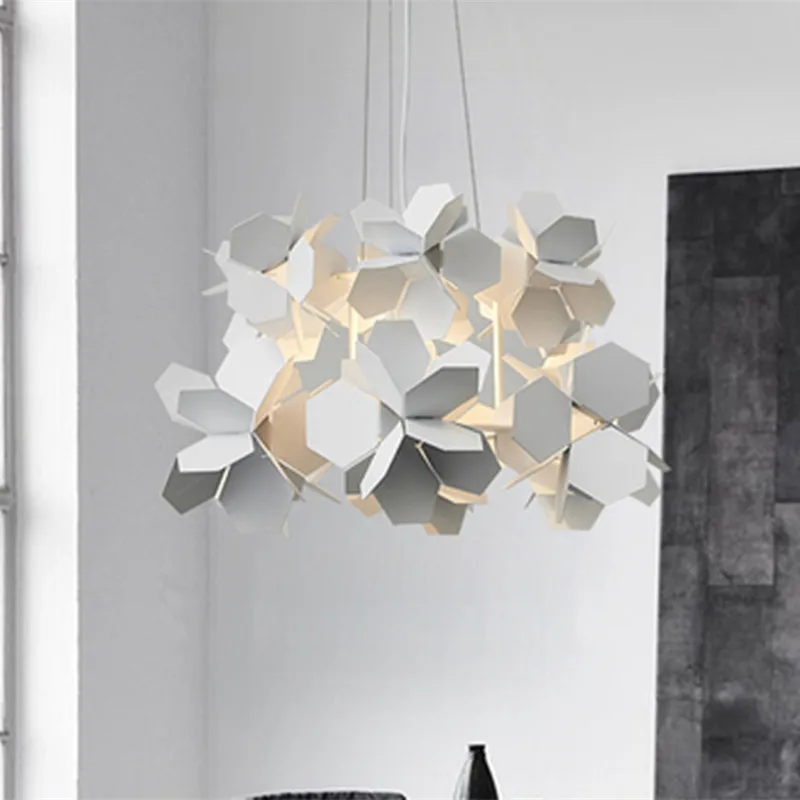 

Novel LED Chandelier Modern Nordic Bar Iron hanging lights / White / Black Simple Dining Room Living Room chandelier ceiling