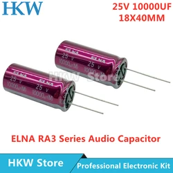 2pcs ELNA RA3 Series 25V 10000UF 18X40MM Audio Electrolytic Capacitor 10000UF25V 10000UF25V 18*40mm 100% New and Original