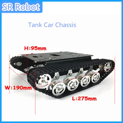 TS100 Metal Rc Robot Tank Car Chassis Shock Absorption Car With Suspension System Crawler Caterpillar for  DIY Toy