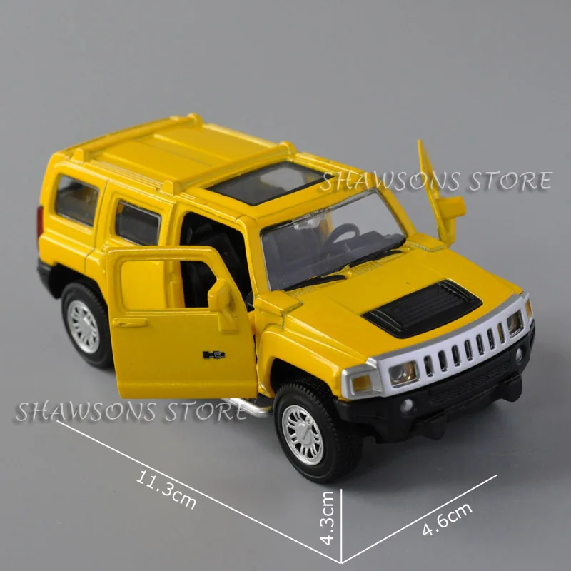 Antike Druckguss Auto Modell Spielzeug Hummer H3 Geländewagen zurückziehen Miniatur Replik Sammlerstück