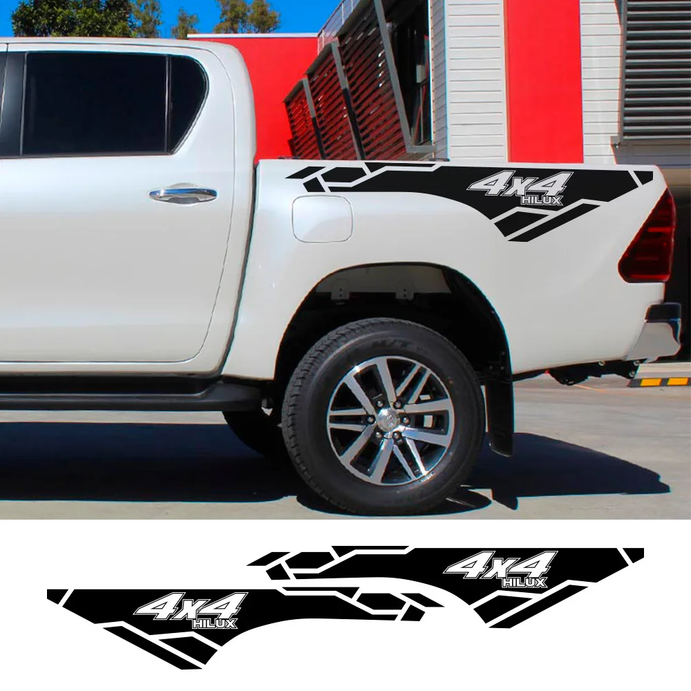 

Auto Accessories Trunk Side Vinyl Film Sport 4x4 Car Stickers For Toyota Hilux Revo Vigo Auto Body Decor Decals Car Accessories