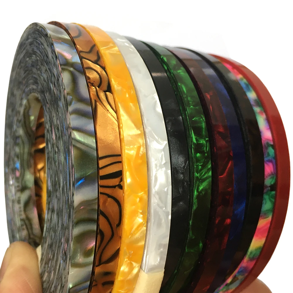 10pcs/lot 5mm x 1000mm Celluloid Strips Guitar Binding Purfling Edging Multi Colors