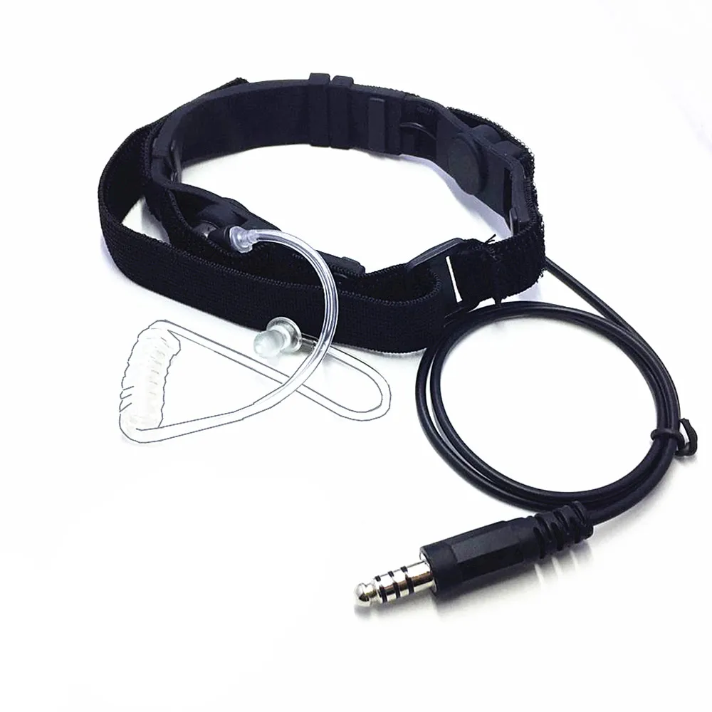 Telescopic Heavy Duty Tactical Throat Vibration Mic headset for COMTAC MSA EARMOR TCA TRI PTT for Walkie-talkie prc-152 BAOFENG