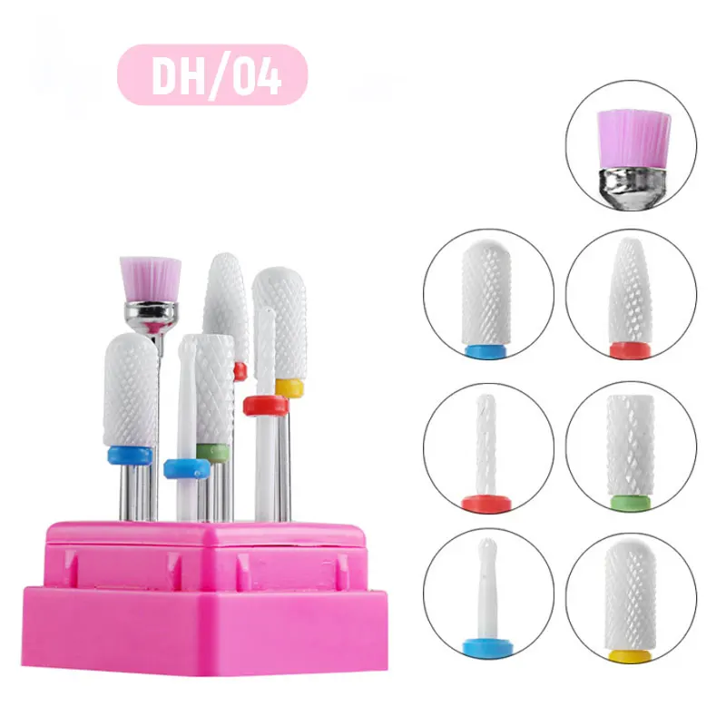 Combinato Nail Drill Bits Set Fresatura Cutter per Manicure Pedicure Nail Drill Macchina Accessori Unghie Artistiche Attrezzo Polacco Rimuovere